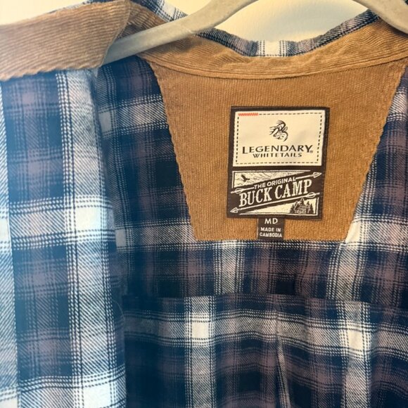 The Original Buck Camp Legendary Whitetails Flannel Button Down Mens Medium Fall - Picture 5 of 8